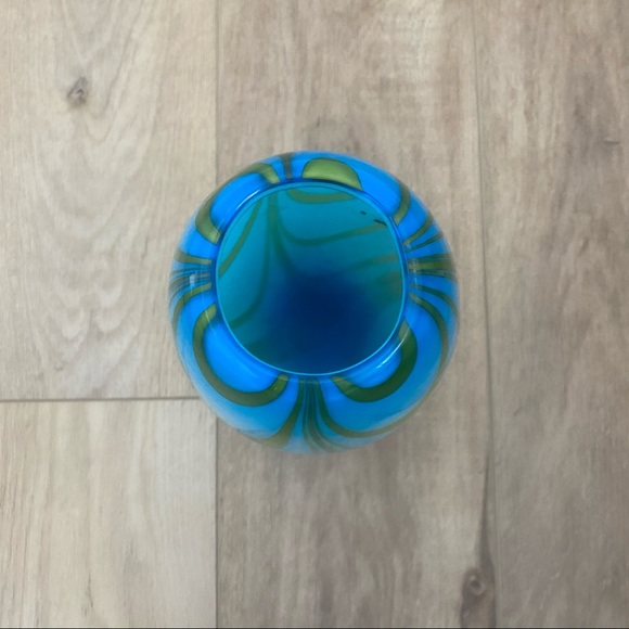 Anthropologie Art Deco Blue Pattern Vase - Picture 7 of 7